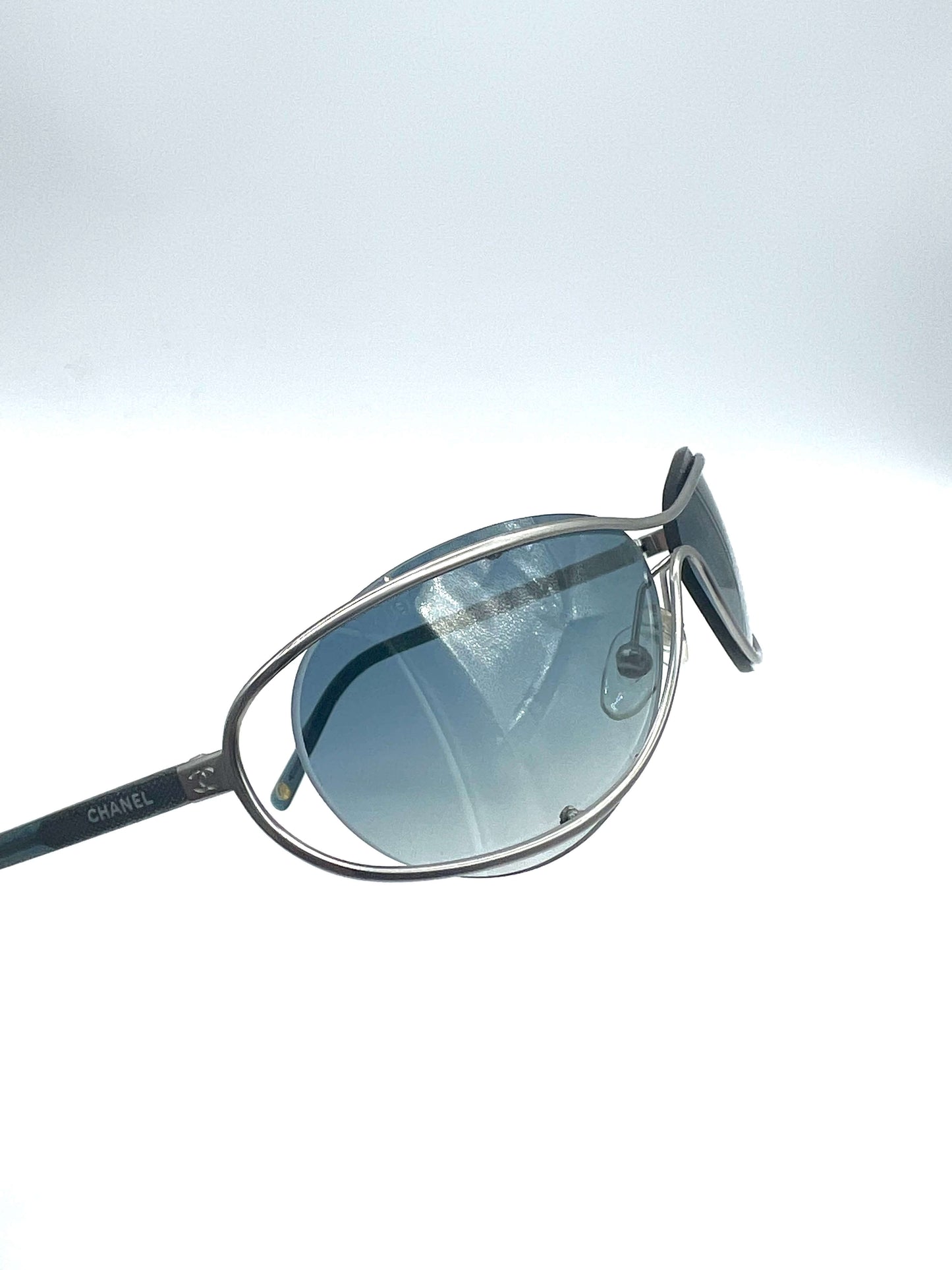 CHANEL, Accessories, Vintage Chanel Blue Lens Sunglasses